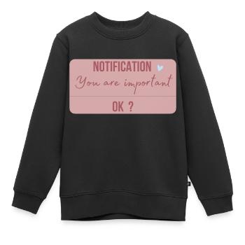 You are important - Sweat Premium enfant bio - noir - Devant - AI Model Kid Female (0cm)