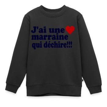 J'ai une marraine qui déchire!!! - Sweat Premium enfant bio - noir - Devant - AI Model Kid Female (0cm)