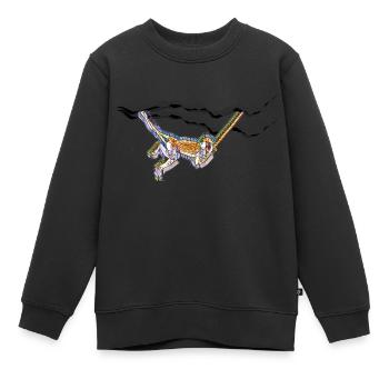Affe / Äffchen hängt ab und chillt - Kinder Premium Organic Sweatshirt - Schwarz - Vorne - AI Model Kid Female (0cm)