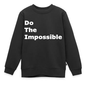 Faites l’impossible - Sweat Premium enfant bio - noir - Devant - AI Model Kid Female (0cm)