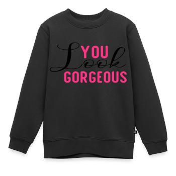 You Look Gorgeous - Kinder Premium Organic Sweatshirt - Schwarz - Vorne - AI Model Kid Female (0cm)