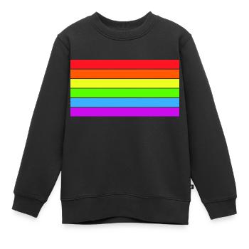 Regenbogenfahne - Kinder Premium Organic Sweatshirt - Schwarz - Vorne - AI Model Kid Female (0cm)