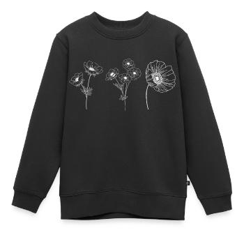 Groupe de fleurs minimalistes - Sweat Premium enfant bio - noir - Devant - AI Model Kid Female (0cm)