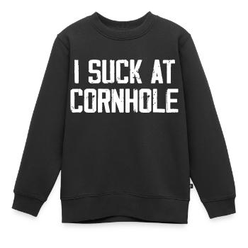 I Suck At Cornhole - Kinder Premium Organic Sweatshirt - Schwarz - Vorne - AI Model Kid Female (0cm)