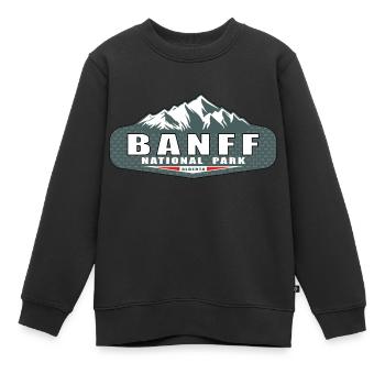 Parc national Banff - Sweat Premium enfant bio - noir - Devant - AI Model Kid Female (0cm)