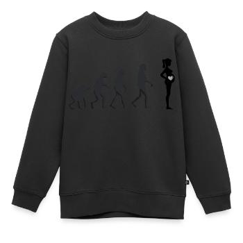 Schwanger - Menschliche Evolution - Kinder Premium Organic Sweatshirt - Schwarz - Vorne - AI Model Kid Female (0cm)