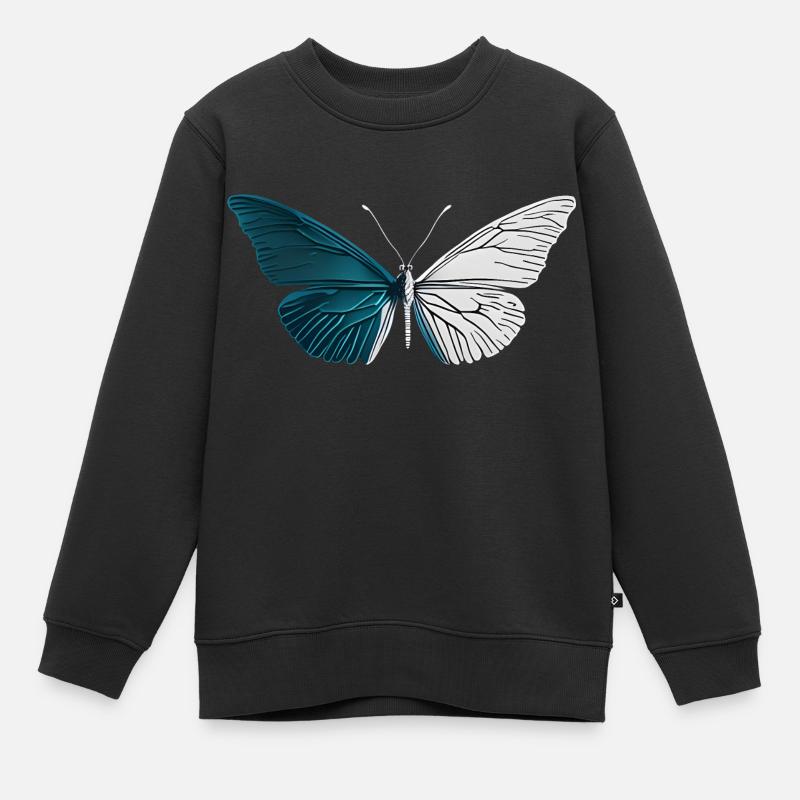 Papillon minimaliste - Sweat Premium enfant bio - noir