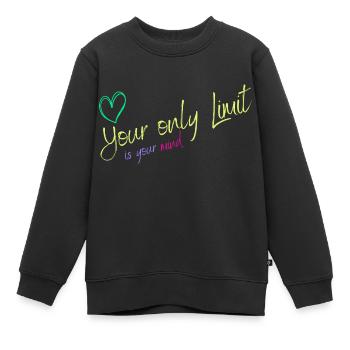 Motivation - ohne Grenzen / keine Limits - Kinder Premium Organic Sweatshirt - Schwarz - Vorne - AI Model Kid Female (0cm)