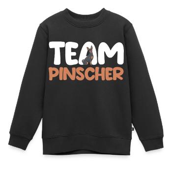 Hund Pinscher - Kinder Premium Organic Sweatshirt - Schwarz - Vorne - AI Model Kid Female (0cm)