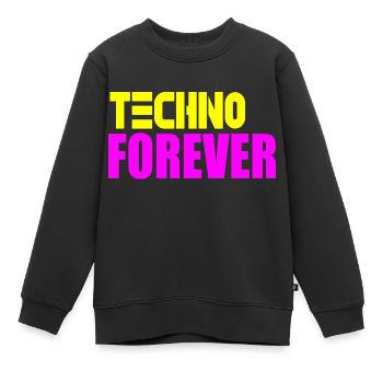 Techno pour toujours - Sweat Premium enfant bio - noir - Devant - AI Model Kid Female (0cm)