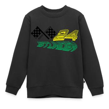 24 stunden flag grün - Kinder Premium Organic Sweatshirt - Schwarz - Vorne - AI Model Kid Female (0cm)