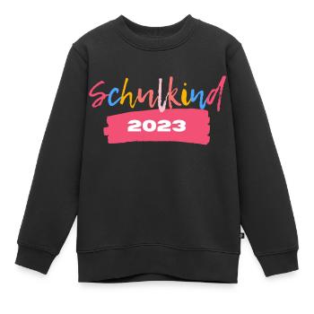 Schulkind 2023 T-Shirt Einschulung - Kinder Premium Organic Sweatshirt - Schwarz - Vorne - AI Model Kid Female (0cm)