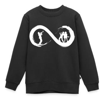 Musik bis ins Unendliche - Kinder Premium Organic Sweatshirt - Schwarz - Vorne - AI Model Kid Female (0cm)