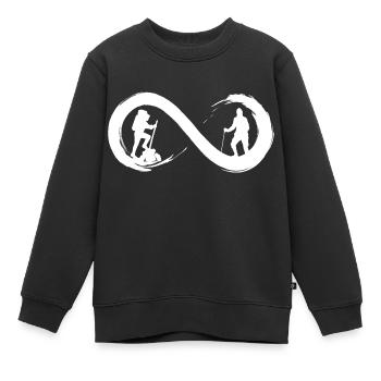 Wandern bis ins Unendliche - Kinder Premium Organic Sweatshirt - Schwarz - Vorne - AI Model Kid Female (0cm)