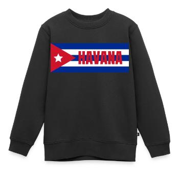 Havanna-Stadt unter kubanischer Flagge - Kinder Premium Organic Sweatshirt - Schwarz - Vorne - AI Model Kid Female (0cm)