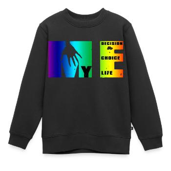 Manifeste de moi: choix, décision, vie - Sweat Premium enfant bio - noir - Devant - AI Model Kid Female (0cm)