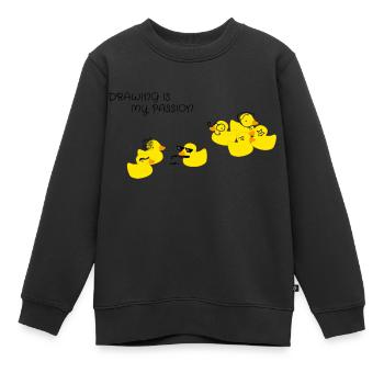 Drawing is my passion - Kinder Premium Organic Sweatshirt - Schwarz - Vorne - AI Model Kid Female (0cm)