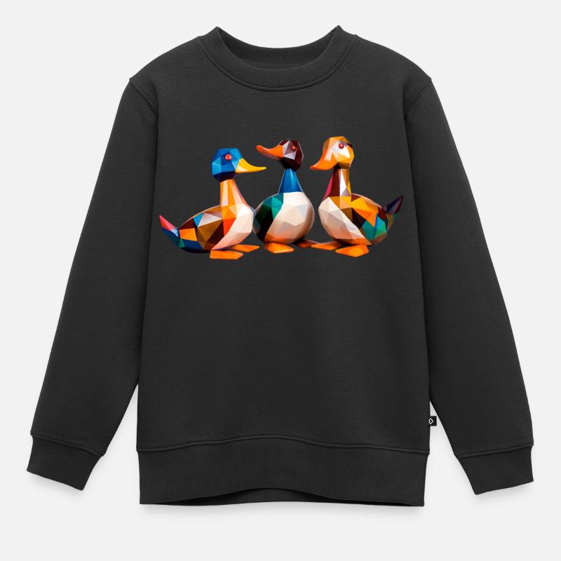 Canards Cubisme 2 - Sweat Premium enfant bio - noir