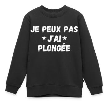 je peux pas j'ai plongée - Sweat Premium enfant bio - noir - Devant - AI Model Kid Female (0cm)