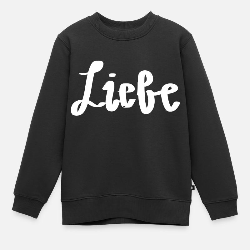 liebe - Kinder Premium Organic Sweatshirt - Schwarz