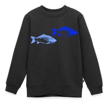 Poissons 2 - Sweat Premium enfant bio - noir - Devant - AI Model Kid Female (0cm)