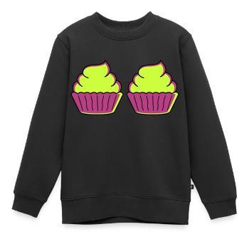 cupcake 2 - Kinder Premium Organic Sweatshirt - Schwarz - Vorne - AI Model Kid Female (0cm)