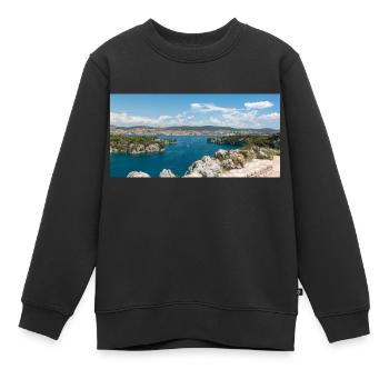 Vue panoramique Primošten Šibenik-Knin Croatie - Sweat Premium enfant bio - noir - Devant - AI Model Kid Female (0cm)