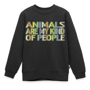 Défenseurs des droits des animaux Bien-être animal présent - Sweat Premium enfant bio - noir - Devant - AI Model Kid Female (0cm)