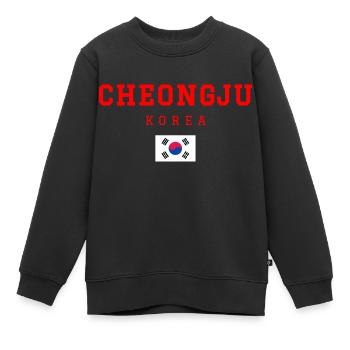 Cheongju Korea - Kinder Premium Organic Sweatshirt - Schwarz - Vorne - AI Model Kid Female (0cm)