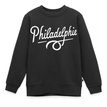 Philadelphie - Sweat Premium enfant bio - noir - Devant - AI Model Kid Female (0cm)