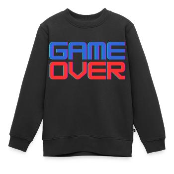 Game over - Kids Premium Organic Sweatshirt - black - Front - AI Model Kid Female (0cm)