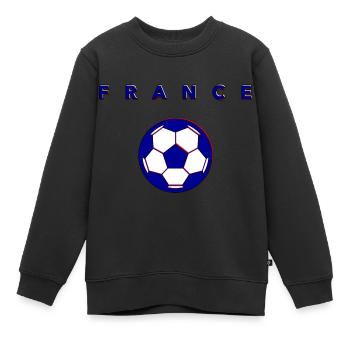 FRANCE FUßBALL NATIONALMANNSCHAFT - Kinder Premium Organic Sweatshirt - Schwarz - Vorne - AI Model Kid Female (0cm)