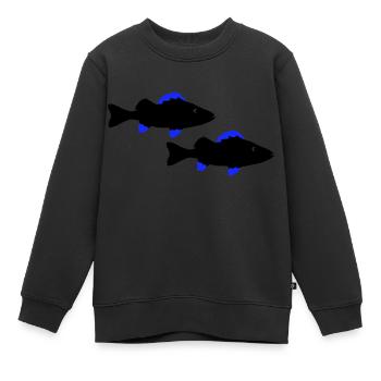 Poisson perche - Sweat Premium enfant bio - noir - Devant - AI Model Kid Female (0cm)