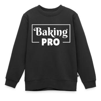 Baking Pro - Kids Premium Organic Sweatshirt - black - Front - AI Model Kid Female (0cm)
