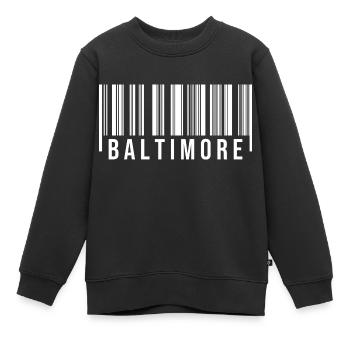 Baltimore Strichcode - Kinder Premium Organic Sweatshirt - Schwarz - Vorne - AI Model Kid Female (0cm)