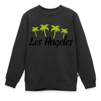 Los Angeles - Sweat Premium enfant bio - noir - Devant - AI Model Kid Female (0cm)