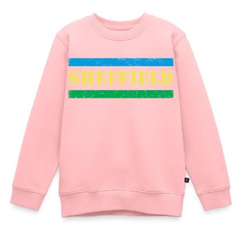Sheffield - Kinder Premium Organic Sweatshirt - Rosa - Vorne - AI Model Kid Female (0cm)