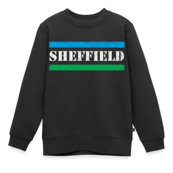 Sheffield - Sweat Premium enfant bio - noir - Devant - AI Model Kid Female (0cm)