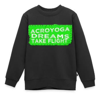 Yoga, Heureux, Musculation, Positivité corporelle, Plaisir - Sweat Premium enfant bio - noir - Devant - AI Model Kid Female (0cm)