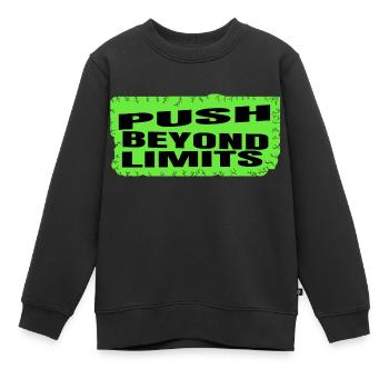 Cadeau heureux Endurance physique - Sweat Premium enfant bio - noir - Devant - AI Model Kid Female (0cm)