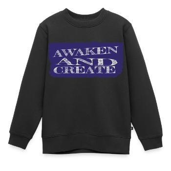 innovation self-realization improvement sayings - Kinder Premium Organic Sweatshirt - Schwarz - Vorne - AI Model Kid Female (0cm)