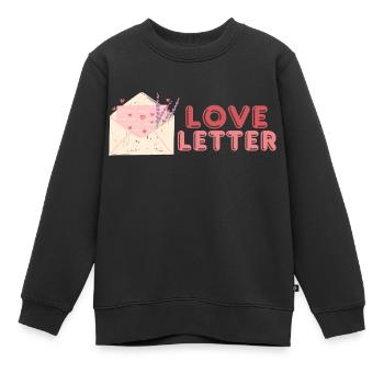 Lettre d’amour - Sweat Premium enfant bio - noir - Devant - AI Model Kid Female (0cm)