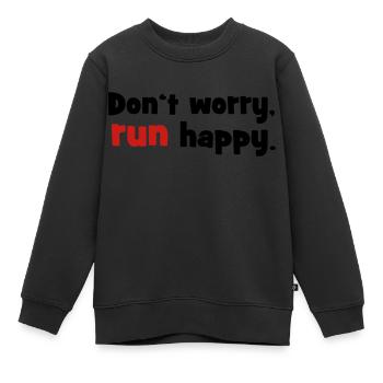 Courir - Sweat Premium enfant bio - noir - Devant - AI Model Kid Female (0cm)