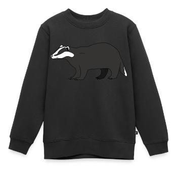 Blaireau - Sweat Premium enfant bio - noir - Devant - AI Model Kid Female (0cm)