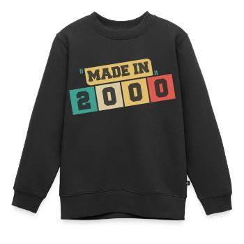 2000 anniversaire 2000 né en 2000 anniversaire - Sweat Premium enfant bio - noir - Devant - AI Model Kid Female (0cm)