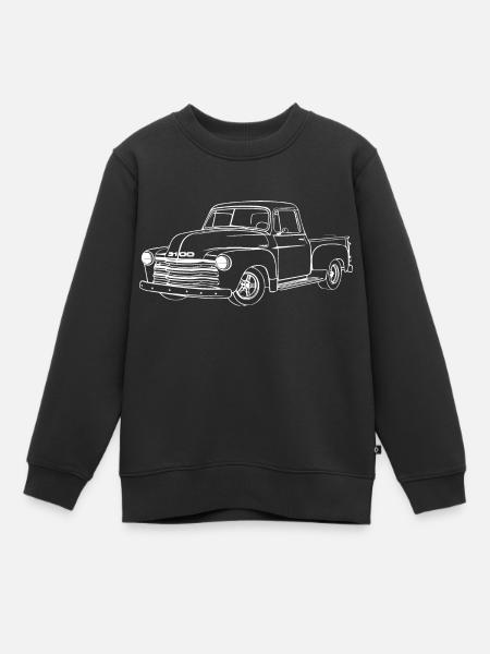 1949 Chevy 3100 stepside camionnette classique - Sweatshirt Premium barn ekologisk - svart