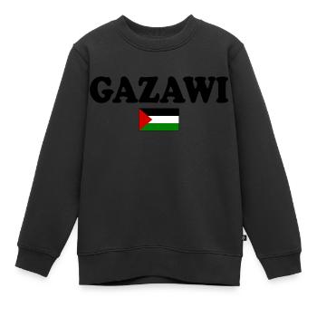Gazawi gaza - Sweat Premium enfant bio - noir - Devant - AI Model Kid Female (0cm)