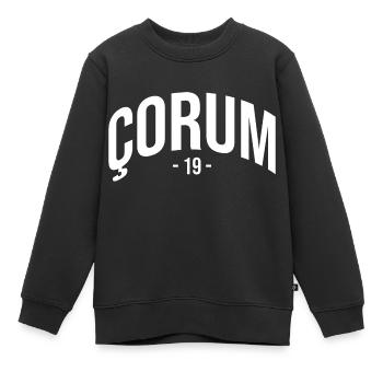 Corum 19 Turquie Türkiye TR Cadeau Vacances Turc - Sweat Premium enfant bio - noir - Devant - AI Model Kid Female (0cm)