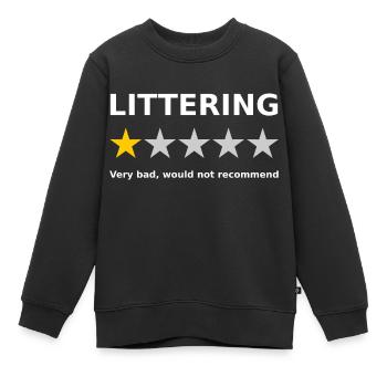 Examen anti-pollution 1 étoile - Sweat Premium enfant bio - noir - Devant - AI Model Kid Female (0cm)