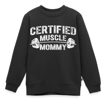 Certified muscle mommy - Kinder Premium Organic Sweatshirt - Schwarz - Vorne - AI Model Kid Female (0cm)